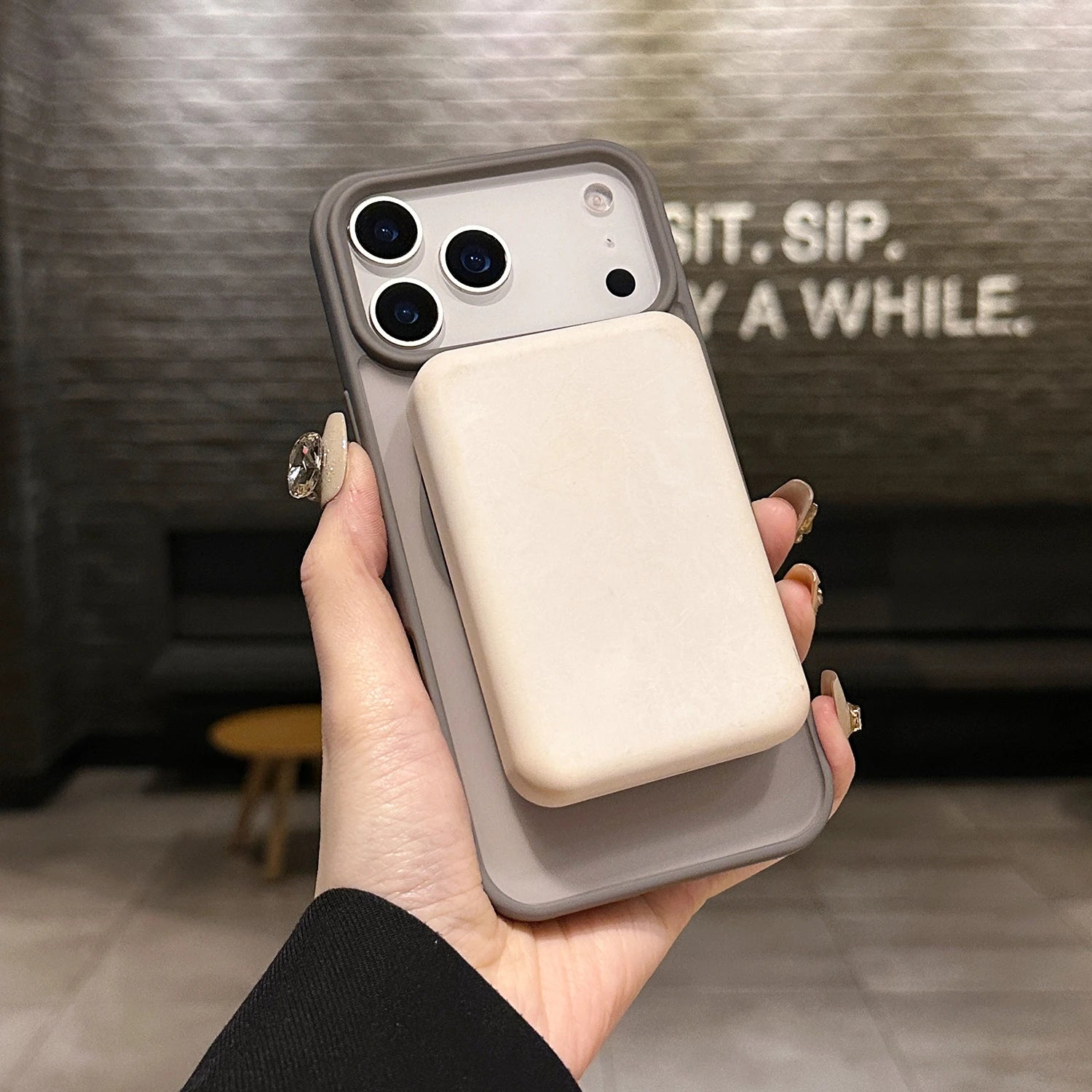 Customized Magnetic Bracket Phone Case-Transparent Anti-Drop Protective Cover for iPhone 17 16...Pro Max Plus, Phone Accessories