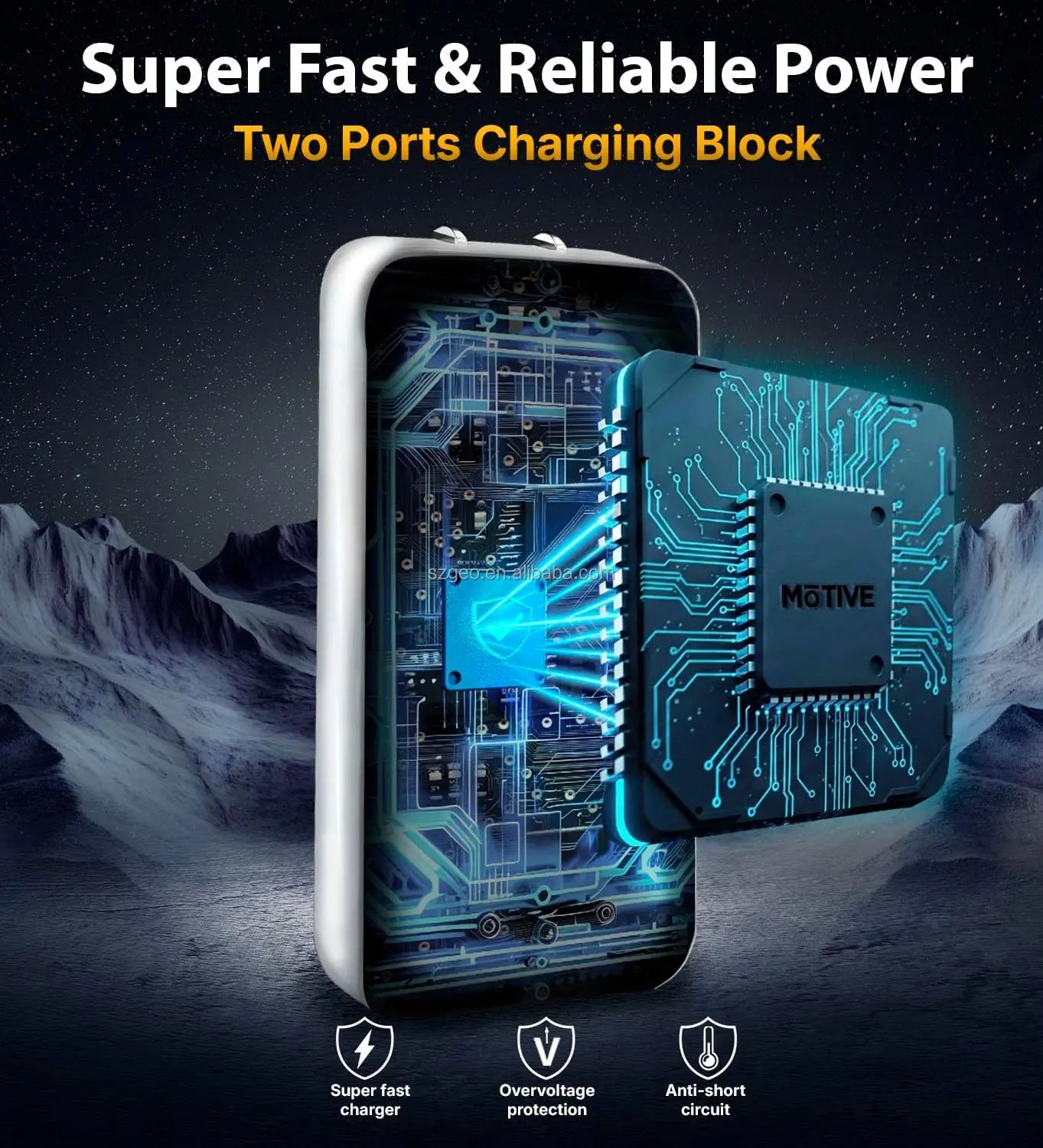 65W Ultra-Slim Dual Port Type-C PD Fast Charging Kit Portable Wall Charger with Multiple Protection for iPhone Fast Charger Kit