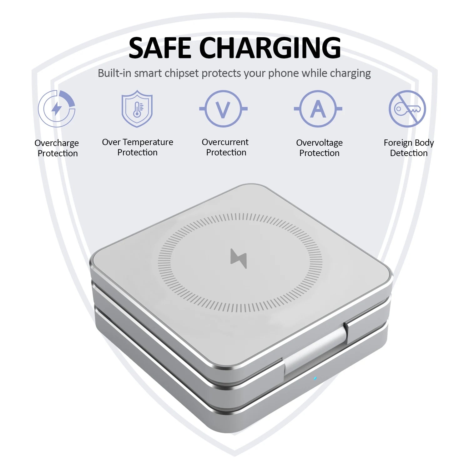 15W Magnetic Trifold Wireless Charger & Mobile Phone Charging Stand,Charging for iPhone 16 15 14 13  ,for Aipods & IWatch