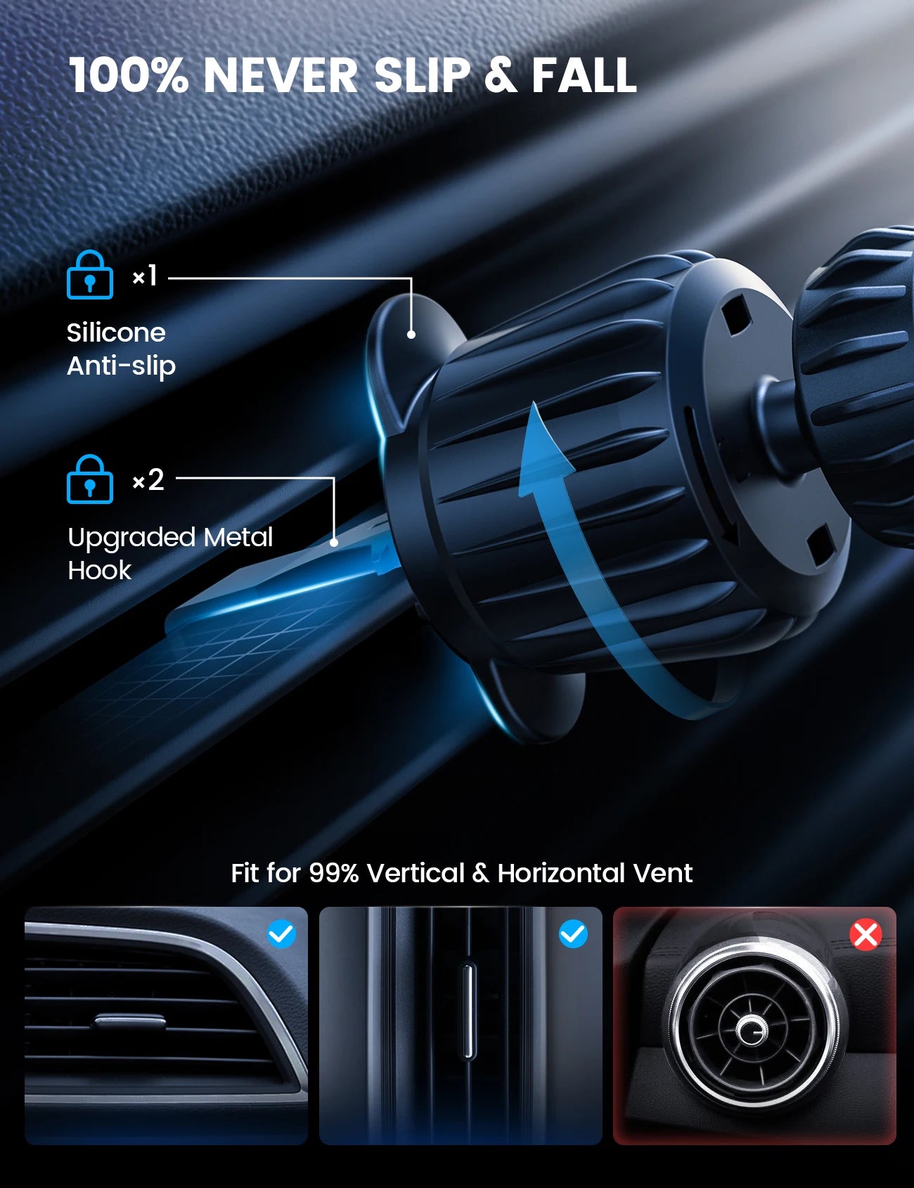 Lamicall STCV09 Ultra 15W Fast Wireless Car Charger Magnetic Phone Mount Auto Align Air Vent Holder for Charging Mobile Auto