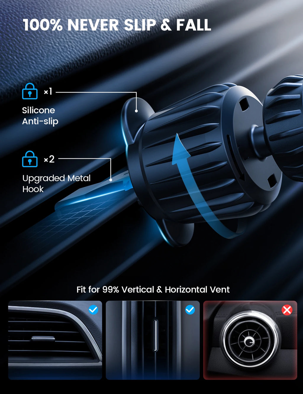Lamicall STCV09 Ultra 15W Fast Wireless Car Charger Magnetic Phone Mount Auto Align Air Vent Holder for Charging Mobile Auto