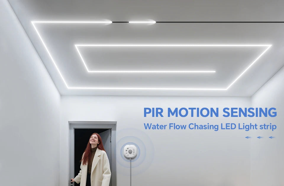 WS2811 LED Strip Ceiling Horse Race Chase Track Light 5/10M PIR Motion Sensor LED Tape Diode Ribbon For Room Night Corridor Lamp
