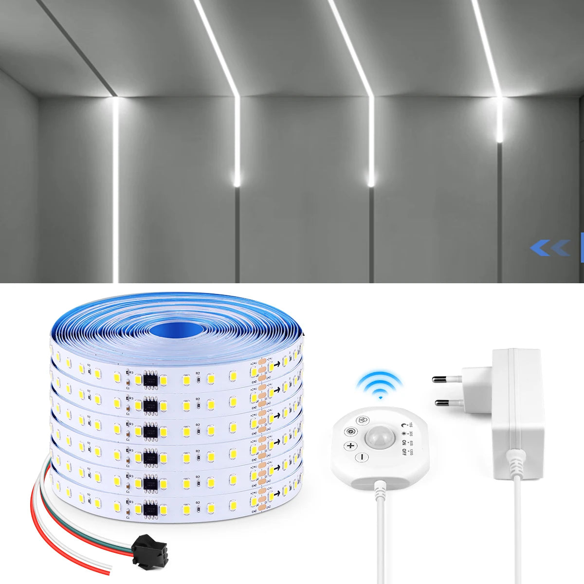 WS2811 LED Strip Ceiling Horse Race Chase Track Light 5/10M PIR Motion Sensor LED Tape Diode Ribbon For Room Night Corridor Lamp