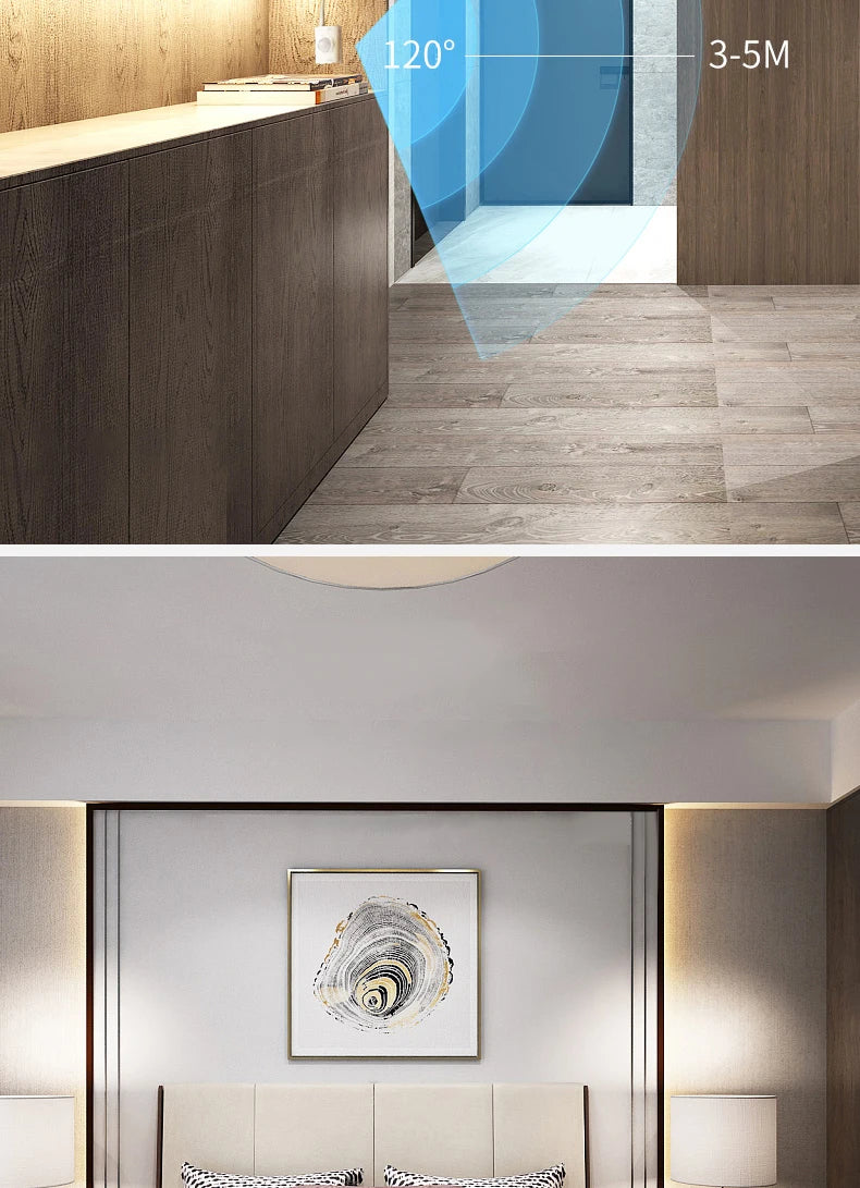 1M-5M LED Light Strip Motion Sensor LED Night Light Cabinet Lighting Battery Operated Tape Light for Counter Bed Stair Wardrobe