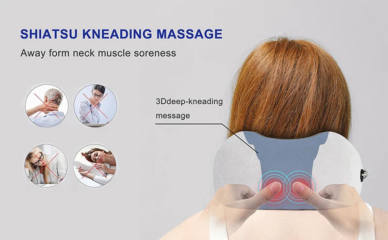 U-shaped neck massager, USB charging portable home car travel electric pillow suitable for relaxing the neck and shoulders