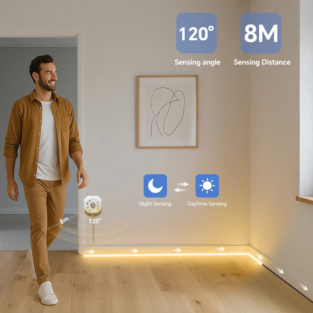 WS2811 LED Strip Ceiling Horse Race Chase Track Light 5/10M PIR Motion Sensor LED Tape Diode Ribbon For Room Night Corridor Lamp