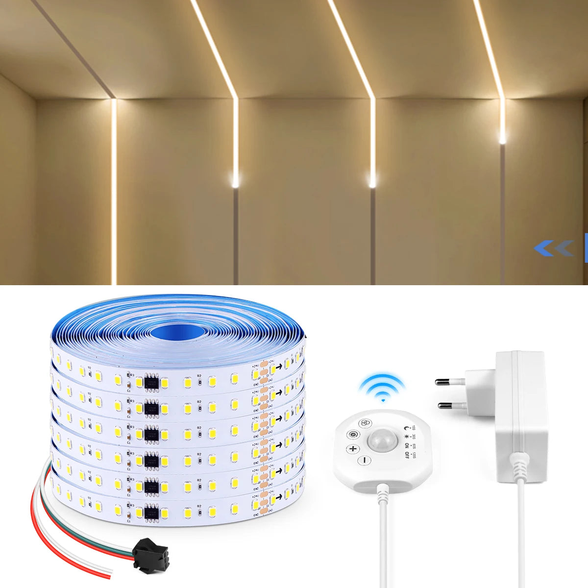 WS2811 LED Strip Ceiling Horse Race Chase Track Light 5/10M PIR Motion Sensor LED Tape Diode Ribbon For Room Night Corridor Lamp