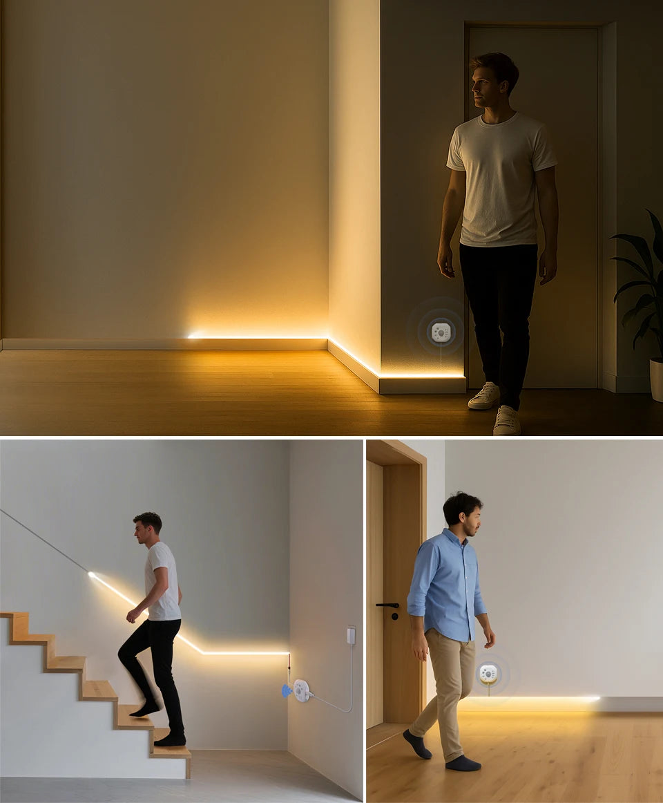 WS2811 LED Strip Ceiling Horse Race Chase Track Light 5/10M PIR Motion Sensor LED Tape Diode Ribbon For Room Night Corridor Lamp