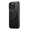 For iPhone 16 15 14 13 12 Pro Max Carbon Fiber Case, Compatible with Magnetic Built in Kickstand Shockproof Protective Cover