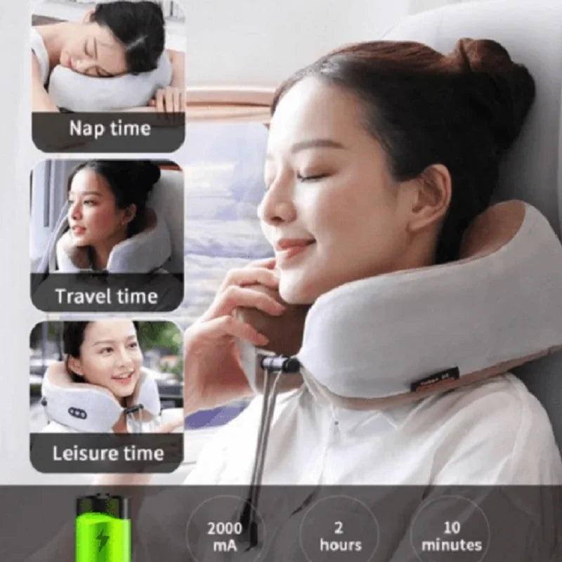 U-shaped neck massager, USB charging portable home car travel electric pillow suitable for relaxing the neck and shoulders