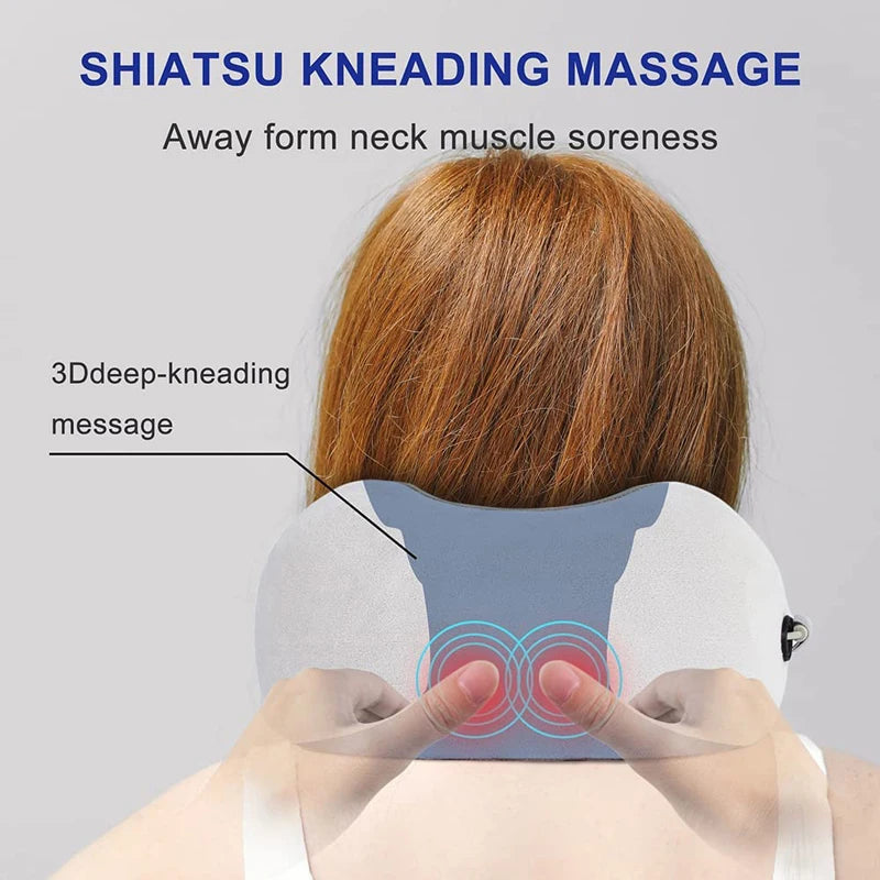 U-shaped neck massager, USB charging portable home car travel electric pillow suitable for relaxing the neck and shoulders