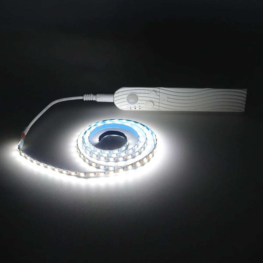 1M-5M LED Light Strip Motion Sensor LED Night Light Cabinet Lighting Battery Operated Tape Light for Counter Bed Stair Wardrobe