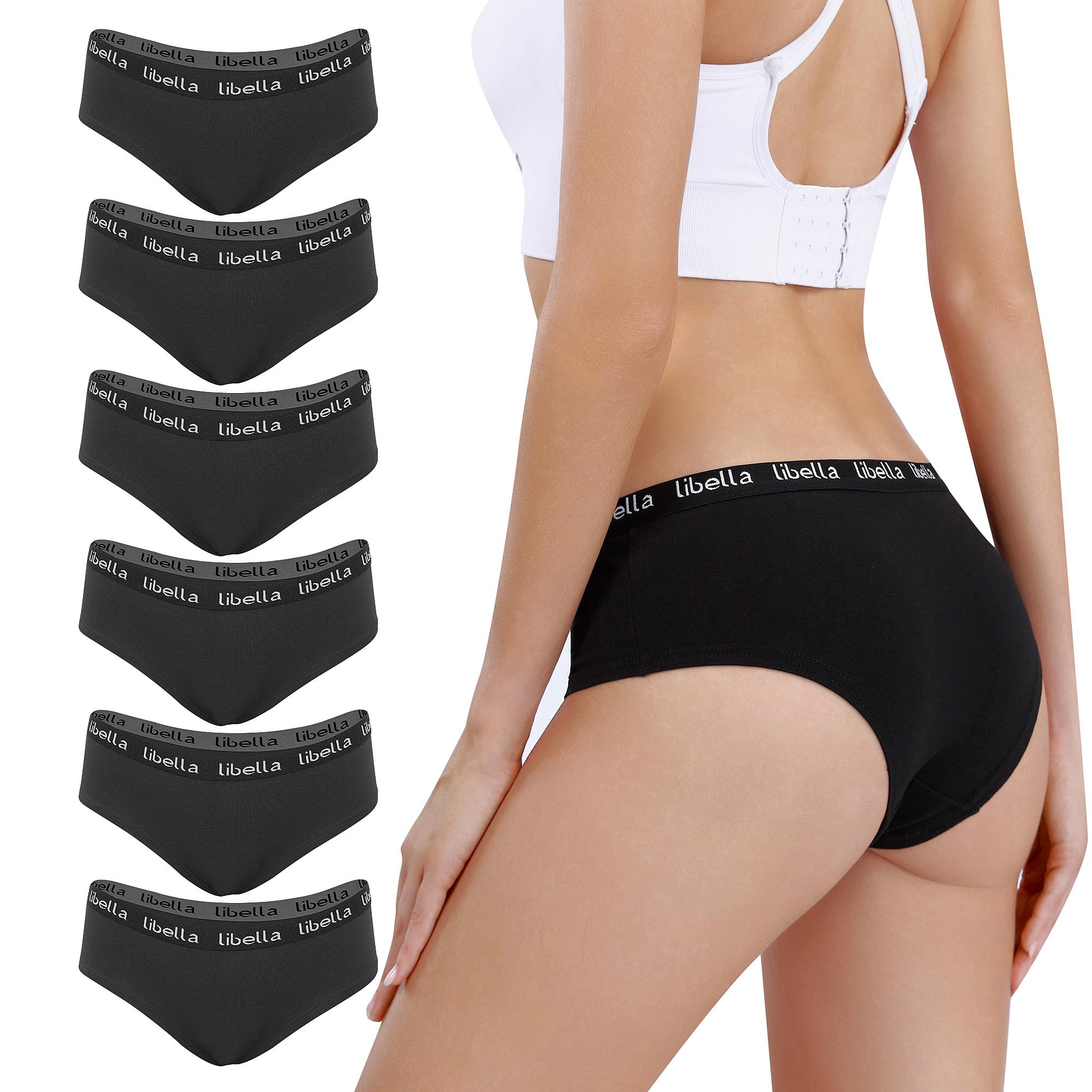 Geyuwoz Girls Underwear Size 16-18Teen Girls Cotton Panties Hipster Youth Underwear Ropa Interior Para Niña 6 Pack BL XL